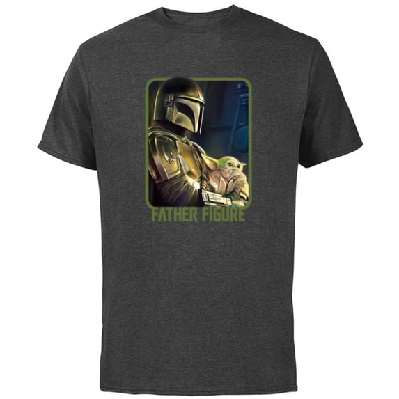 Star Wars The Mandalorian and the Child Father Figure - Short Sleeve Cotton T-Shirt for Adults - Customized-Charcoal