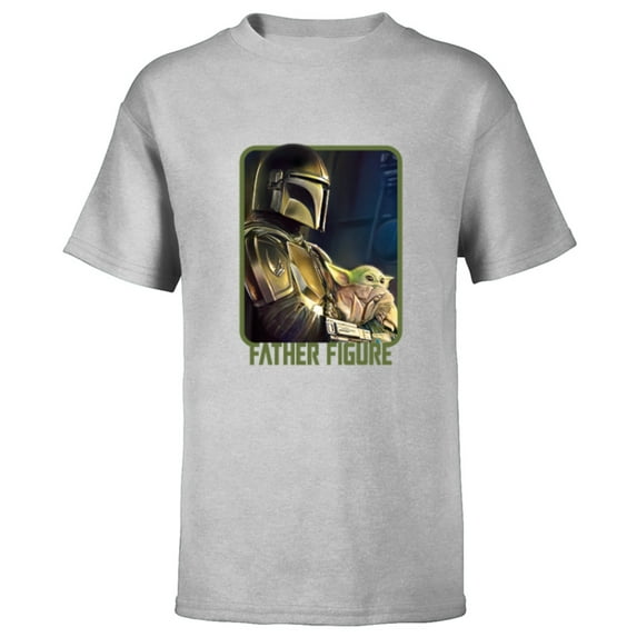 Star Wars The Mandalorian and the Child Father Figure - Short Sleeve T-Shirt for Kids - Customized-Athletic Heather