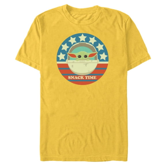 Star Wars The Mandalorian the Child Snack Time Americana - Short Sleeve Blended T-Shirt for Adults - Customized-Yellow