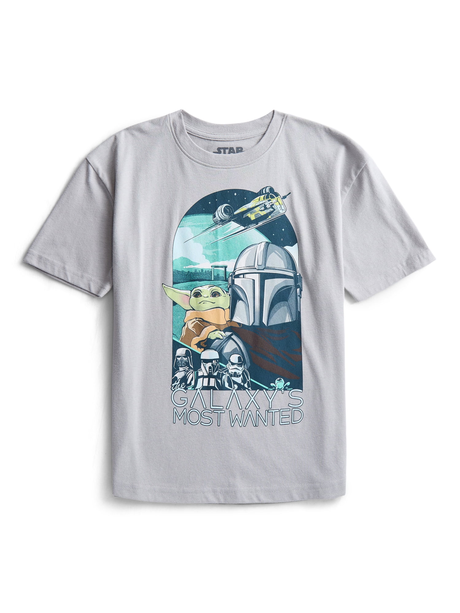 Star Wars The Mandolorian & Grogu Little Boys and Big Boys Graphic Tee with Short Sleeves, Sizes 4-18