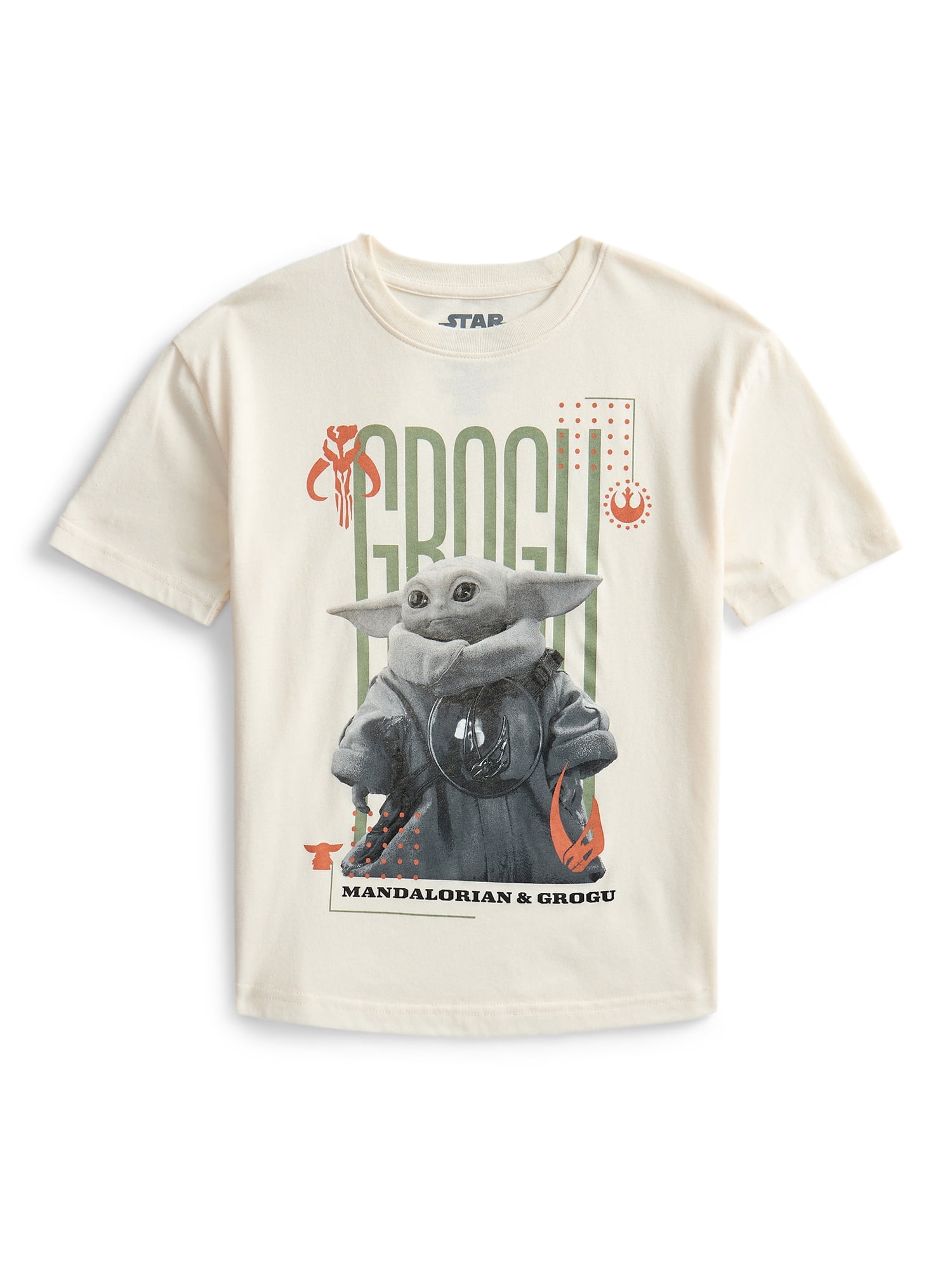 Star Wars The Mandalorian and Grogu Boys Graphic Tee with Short Sleeves, Sizes 4-18