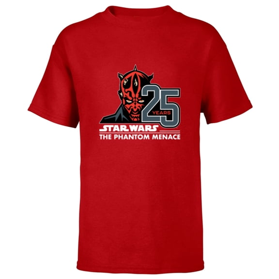 Star Wars The Phantom Menace 25th Anniversary Darth Maul- Short Sleeve T-Shirt for Kids - Customized-Red