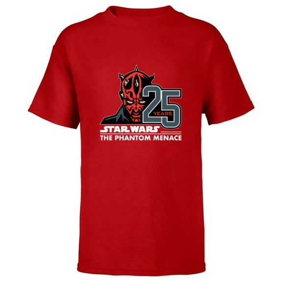 Star Wars The Phantom Menace 25th Anniversary Darth Maul- Short Sleeve T-Shirt for Kids - Customized-Red