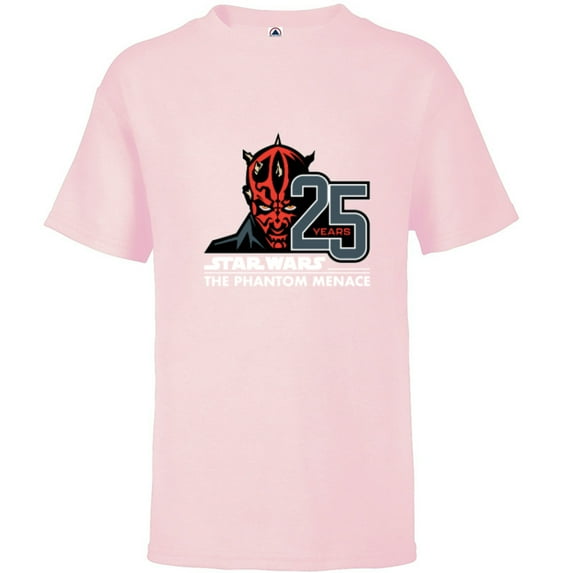 Star Wars The Phantom Menace 25th Anniversary Darth Maul- Short Sleeve T-Shirt for Kids - Customized-Soft Pink