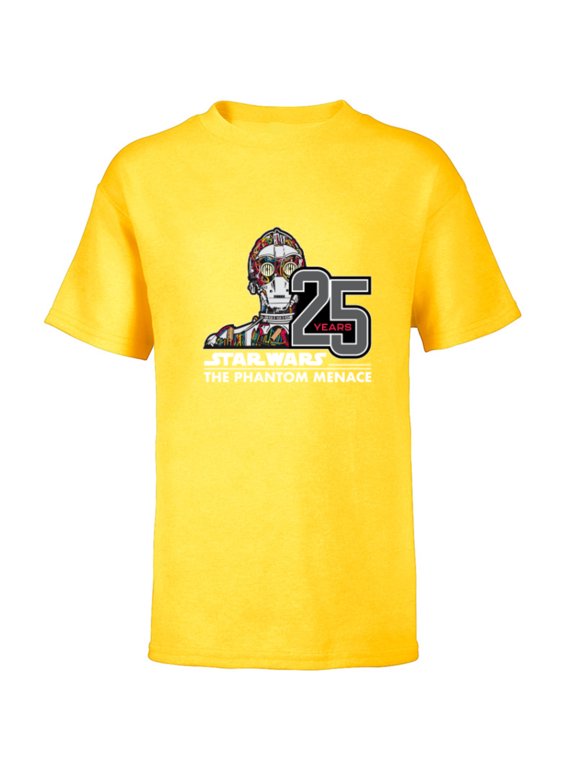 The Phantom Menace 25th Anniversary Droid C-3PO- Short Sleeve T-Shirt for Kids - Customized-Yellow
