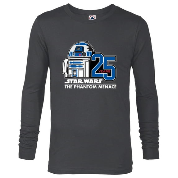 Star Wars The Phantom Menace 25th Anniversary Droid R2-D2- Long Sleeve T-Shirt for Men - Customized-Charcoal Heather