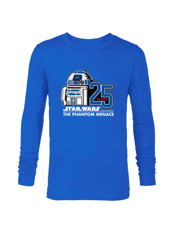 The Phantom Menace 25th Anniversary Droid R2-D2- Long Sleeve T-Shirt for Men - Customized-Navy