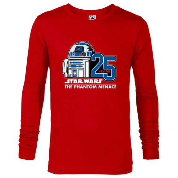 Star Wars The Phantom Menace 25th Anniversary Droid R2-D2- Long Sleeve T-Shirt for Men - Customized-New Red
