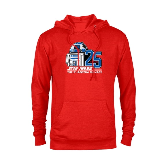 Star Wars The Phantom Menace 25th Anniversary Droid R2-D2- Pullover Hoodie for Adults - Customized-Red