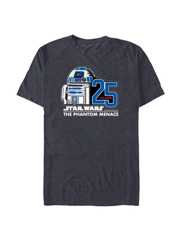 The Phantom Menace 25th Anniversary Droid R2-D2- Short Sleeve Blended T-Shirt for Adults - Customized-Navy Heather