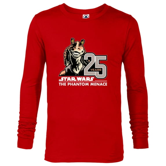 Star Wars The Phantom Menace 25th Anniversary Jar Jar Binks- Long Sleeve T-Shirt for Men - Customized-New Red