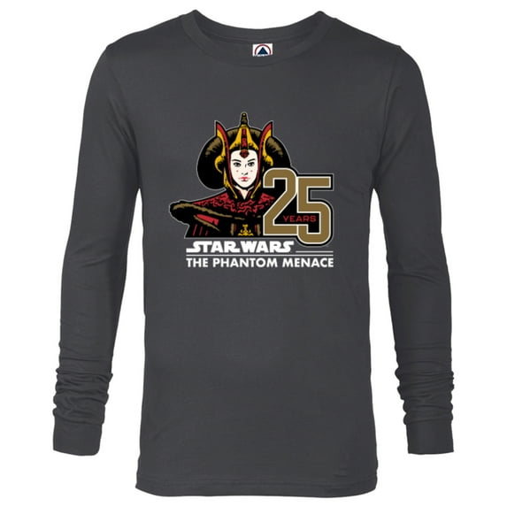 Star Wars The Phantom Menace 25th Anniversary Queen Amidala- Long Sleeve T-Shirt for Men - Customized-Charcoal Heather