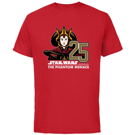 Star Wars The Phantom Menace 25th Anniversary Queen Amidala- Short Sleeve Cotton T-Shirt for Adults - Customized-Red