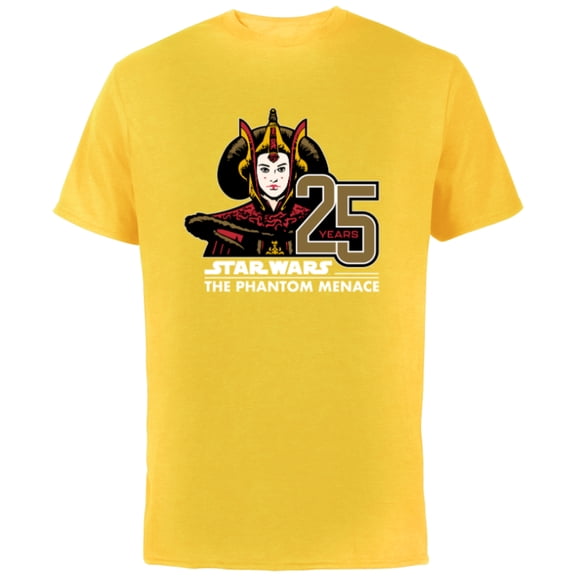 Star Wars The Phantom Menace 25th Anniversary Queen Amidala- Short Sleeve Cotton T-Shirt for Adults - Customized-Yellow