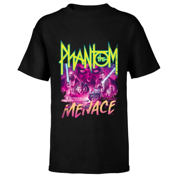 Star Wars The Phantom Menace Band - Short Sleeve T-Shirt for Kids - Customized-Black