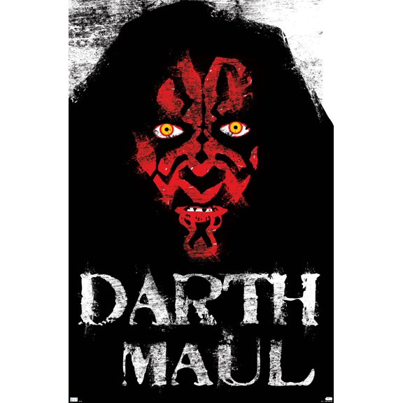 Star Wars: The Phantom Menace - Darth Maul Charcoal Wall Poster, 14.725" x 22.375"