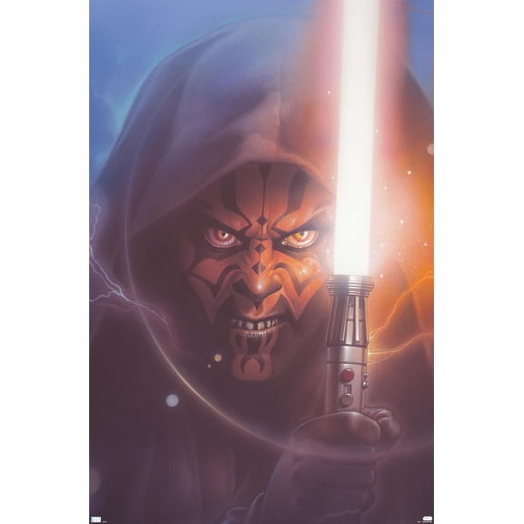 Star Wars: The Phantom Menace - Darth Maul Lightsaber Wall Poster, 14.725" x 22.375"