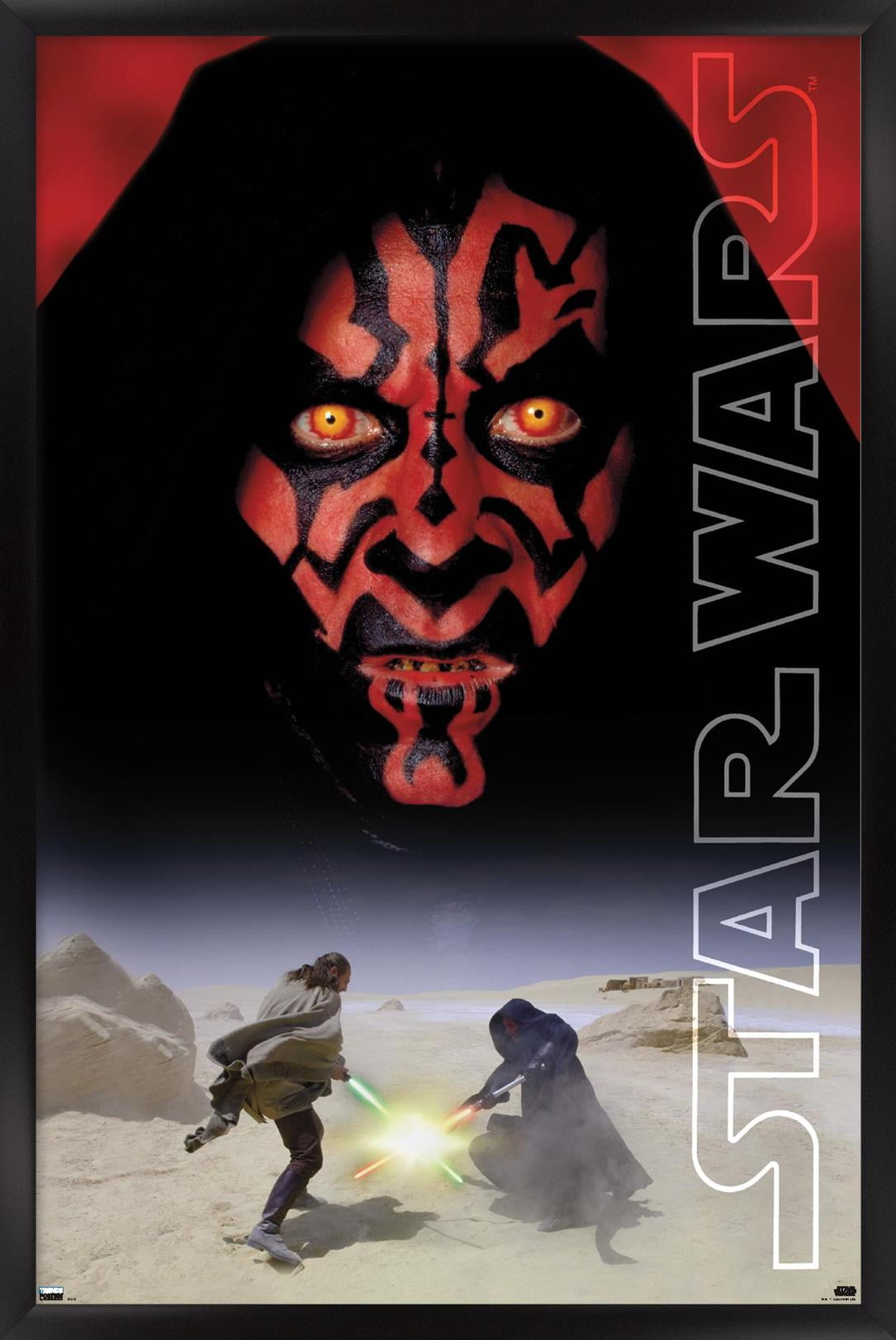 Star Wars The Phantom Menace Darth Maul One Sheet Wall Poster, 22.375" x 34" Framed