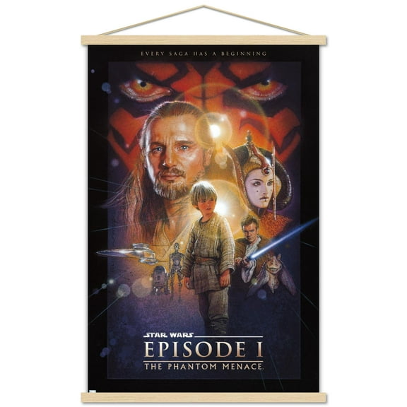 Star Wars: The Phantom Menace - One Sheet (No Billing Block) Wall Poster with Magnetic Frame, 22.375" x 34"