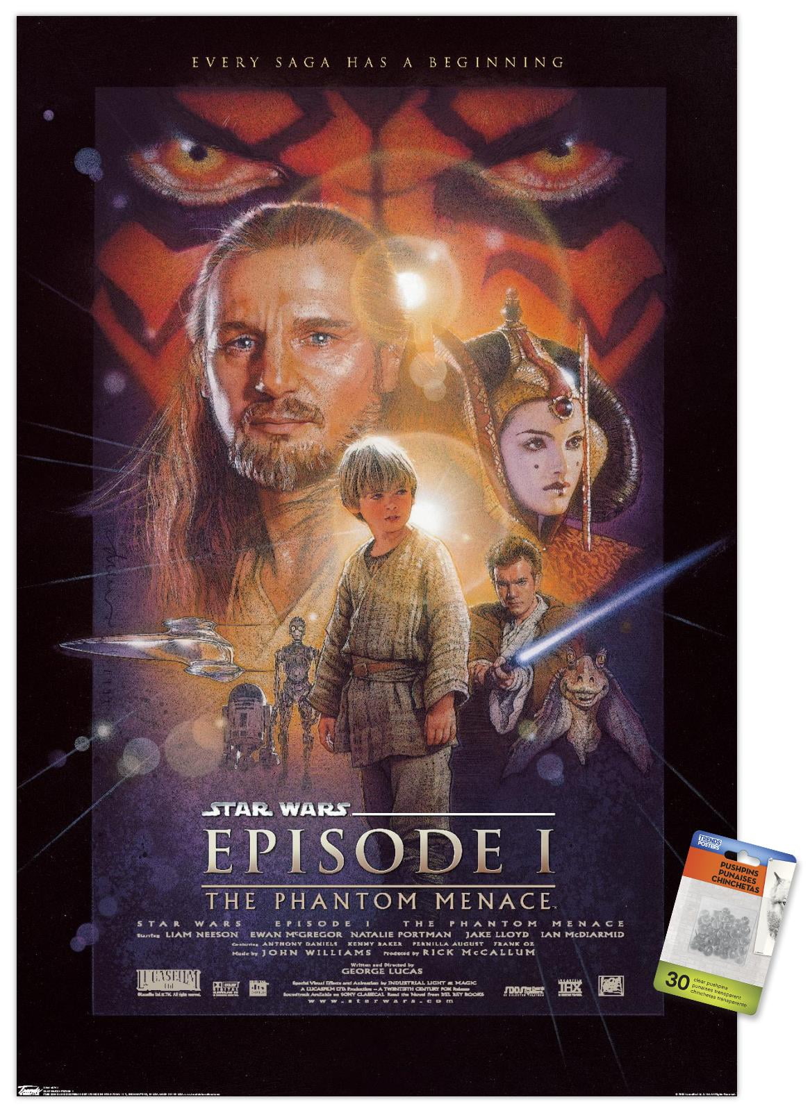 Star Wars: The Phantom Menace - One Sheet Wall Poster, 22.375