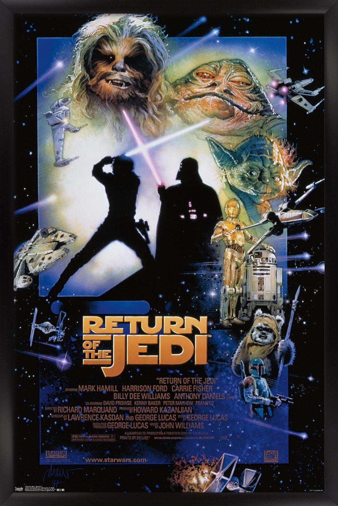 Star Wars: The Return Of The Jedi - One Sheet Wall Poster, 14.725" x 22.375", Framed