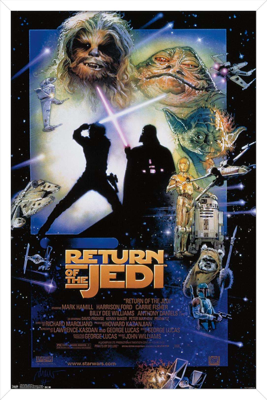 Star Wars: The Return Of The Jedi - One Sheet Wall Poster, 14.725" x 22.375", Framed