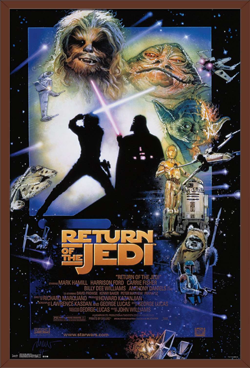 Star Wars: The Return Of The Jedi - One Sheet Wall Poster, 22.375" x 34", Framed