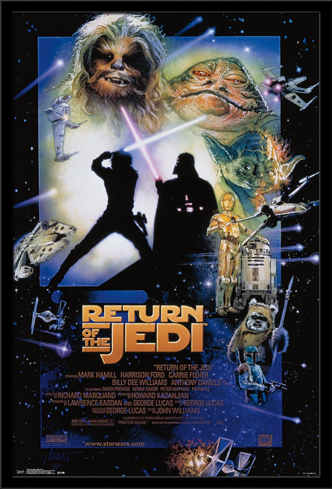 Star Wars: The Return Of The Jedi - One Sheet Wall Poster, 22.375" x 34", Framed