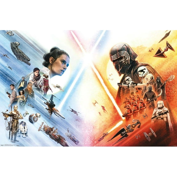 Star Wars: The Rise Of Skywalker - Face Off Wall Poster, 14.725" x 22.375"
