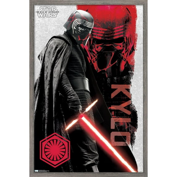 Star Wars: The Rise Of Skywalker - Kylo Ren Wall Poster, 14.725" x 22.375", Framed