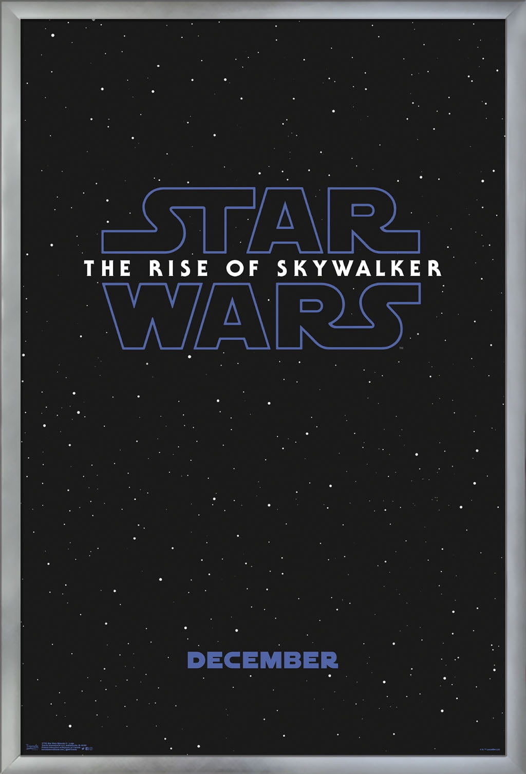 Star Wars: The Rise Of Skywalker - Logo Teaser One Sheet Wall Poster, 22.375" x 34", Framed