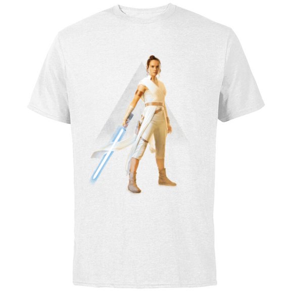 Star Wars The Rise of Skywalker Rey Jedi Warrior - Short Sleeve Cotton T-Shirt for Adults - Customized-White