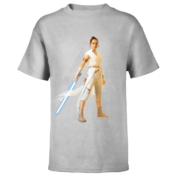Star Wars The Rise of Skywalker Rey Jedi Warrior - Short Sleeve T-Shirt for Kids - Customized-Athletic Heather