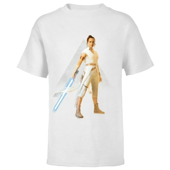 Star Wars The Rise of Skywalker Rey Jedi Warrior - Short Sleeve T-Shirt for Kids - Customized-White