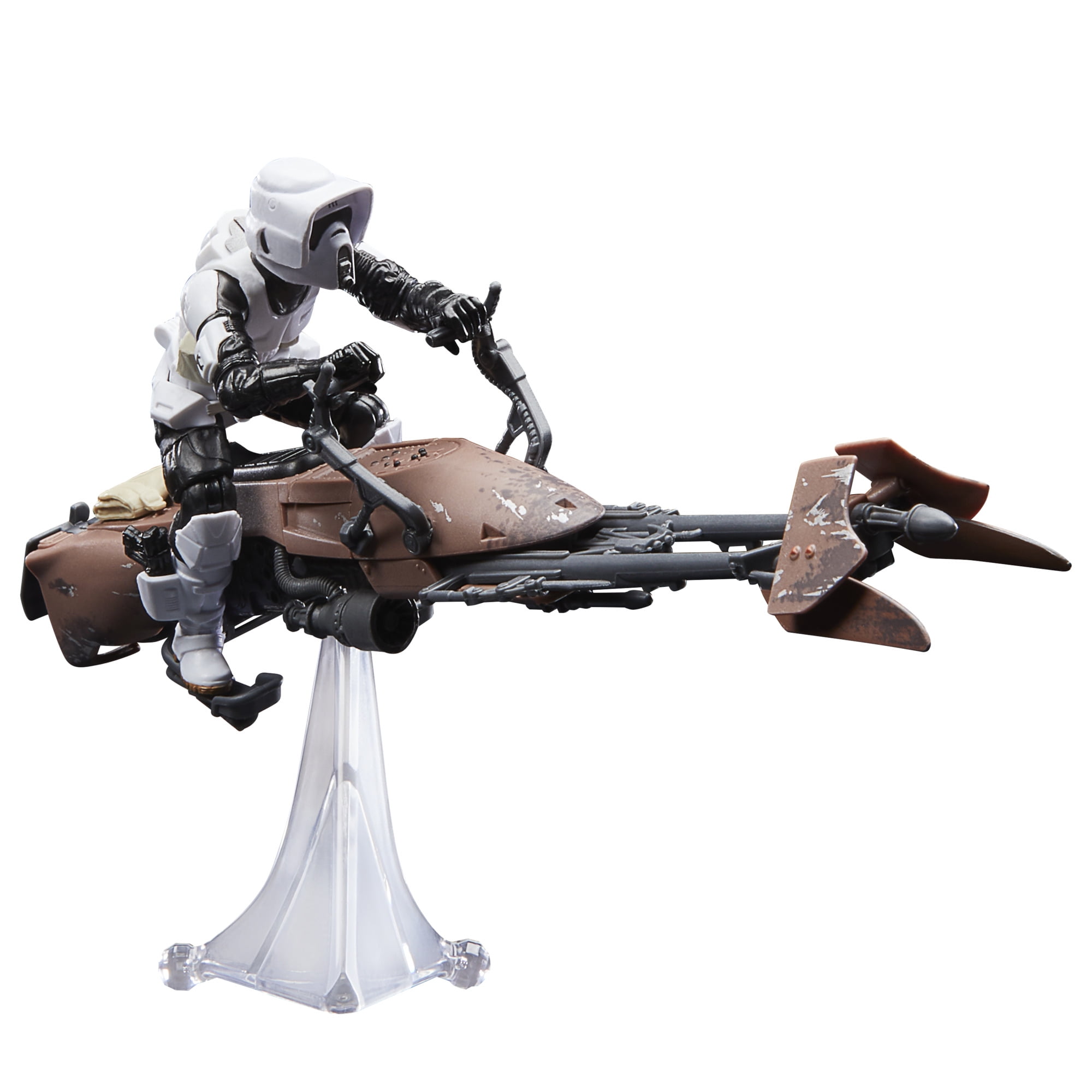 Star Wars The Vintage Collection Brown Speeder Bike Vehicle & White Scout  Trooper Action Figure (3.75”)