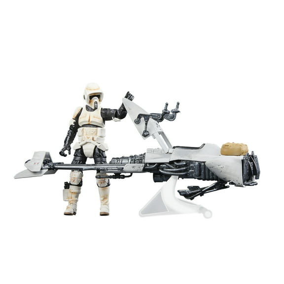Star Wars: The Vintage Collection Speeder Bike Scout Trooper & Grogu Vehicle Kids Toy Action Figure for Boys and Girls Ages 4 5 6 7 8 and Up