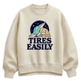 thumbnail image 1 of Star Wars - Tires Easily Grogu - Women's Oversized Fleece Crew Sweatshirt, 1 of 3
