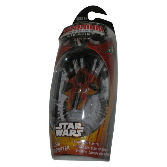 Star Wars Titanium Series (2008) Red Orange Hot Rod Jedi Starfighter Die-Cast Metal Toy