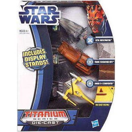 Star Wars Titanium Series 2012 Sith Infiltrator, Trade Federation MTT & Naboo N-1 Starfighter Diecast Vehicle Set