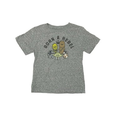 Star Wars Toddler Boys Short Sleeve Gray R2-D2 Yoda Chewbacca Tee Shirt 4T