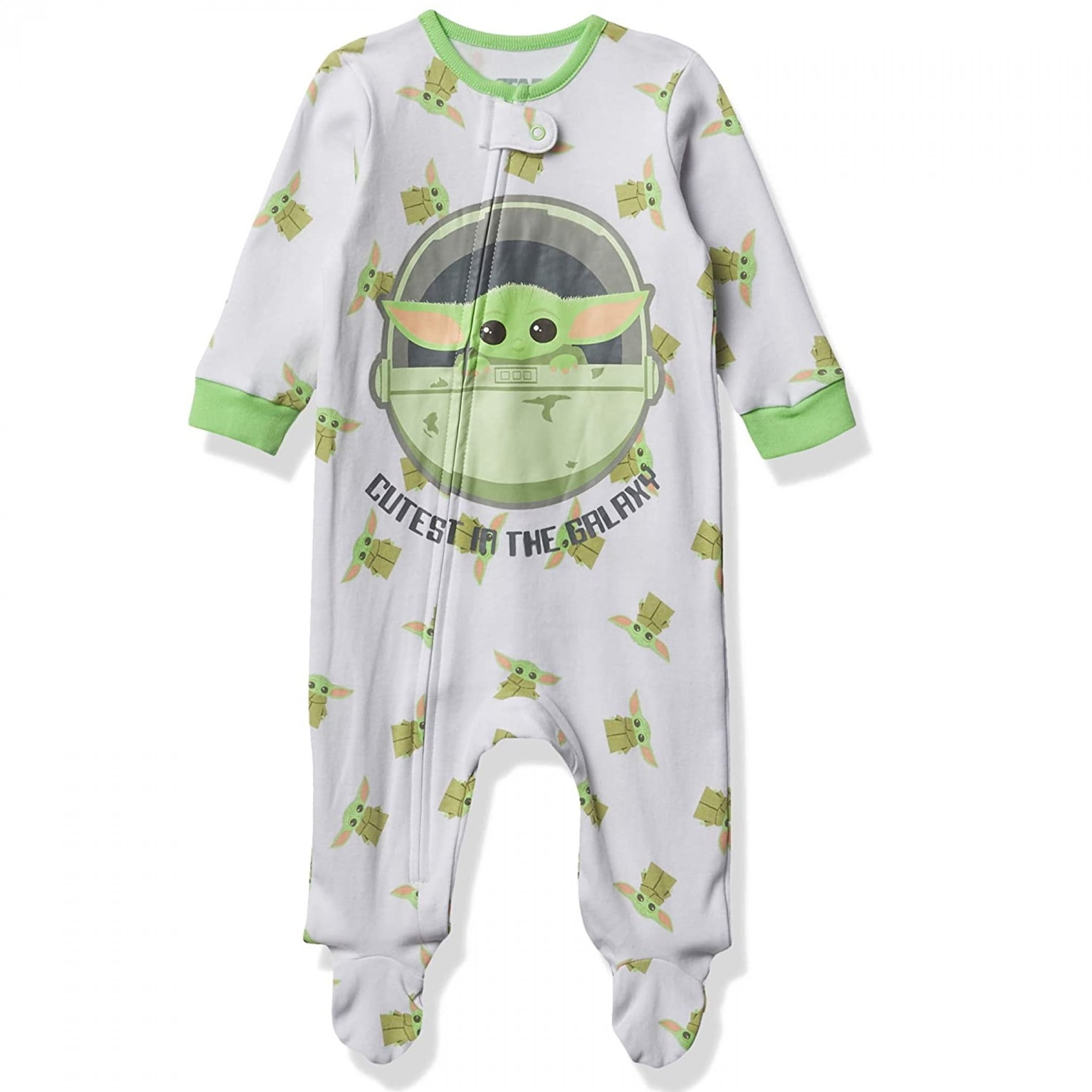 Star Wars Toddler and Infant Baby Yoda Cutest In The Galaxy Onesie Pajama