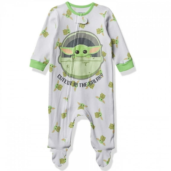 Star Wars Toddler and Infant Baby Yoda Cutest In The Galaxy Onesie Pajama