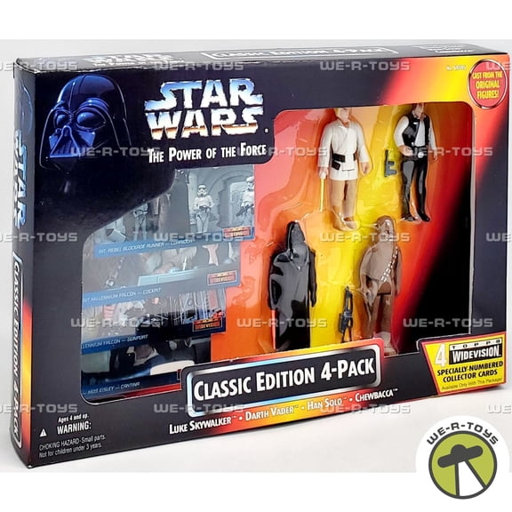 Star Wars PotF Classic Edition 4 Pack Action Figures Luke Han Vader Chewbacca