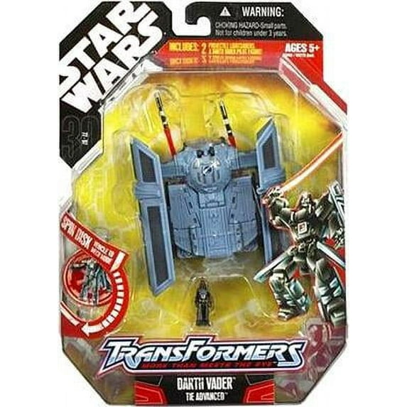 Star Wars Transformers 2007 Darth Vader to TIE Advanced Action Figure