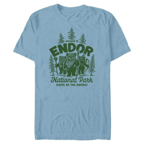 Star Wars Travel Vacation Endor National Park Ewoks - Short Sleeve Blended T-Shirt for Adults - Customized-Ocean Blue