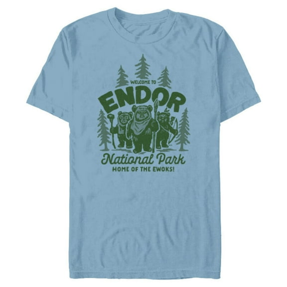 Star Wars Travel Vacation Endor National Park Ewoks - Short Sleeve Blended T-Shirt for Adults - Customized-Ocean Blue