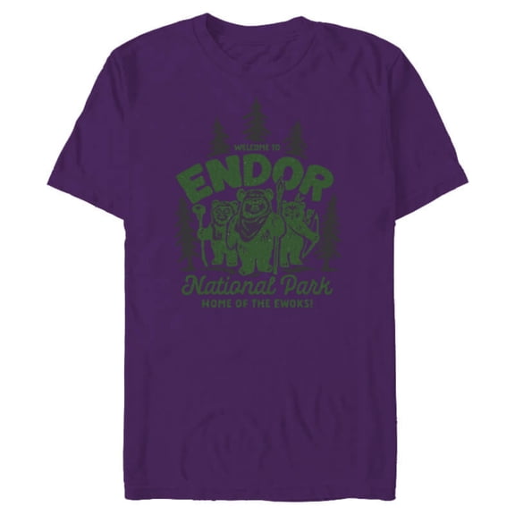 Star Wars Travel Vacation Endor National Park Ewoks - Short Sleeve Blended T-Shirt for Adults - Customized-Purple