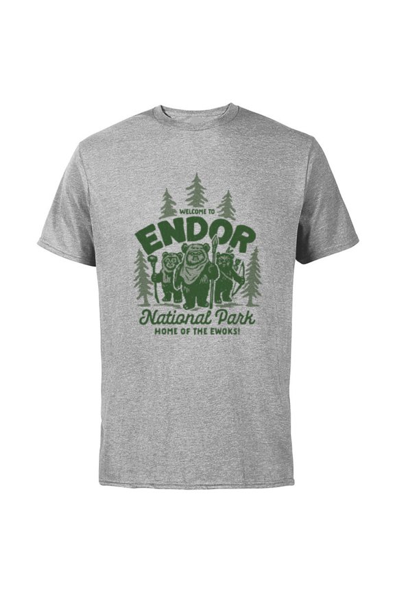 Travel Vacation Endor National Park Ewoks - Short Sleeve Cotton T-Shirt for Adults - Customized-Athletic Heather