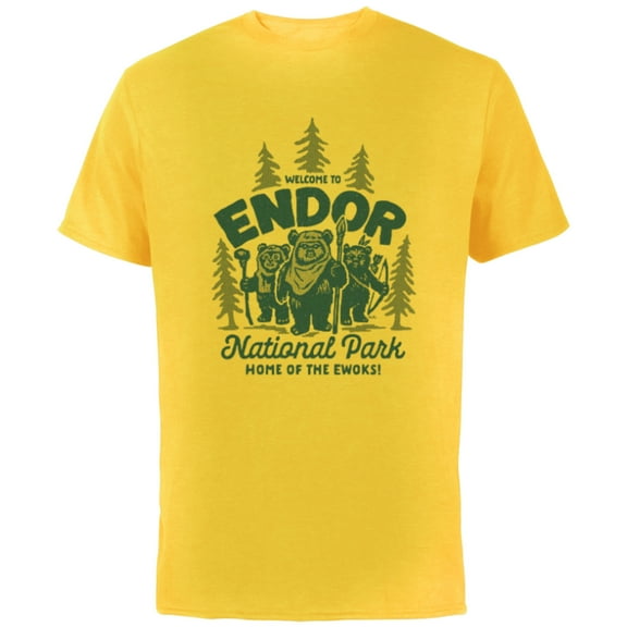 Star Wars Travel Vacation Endor National Park Ewoks - Short Sleeve Cotton T-Shirt for Adults - Customized-Yellow
