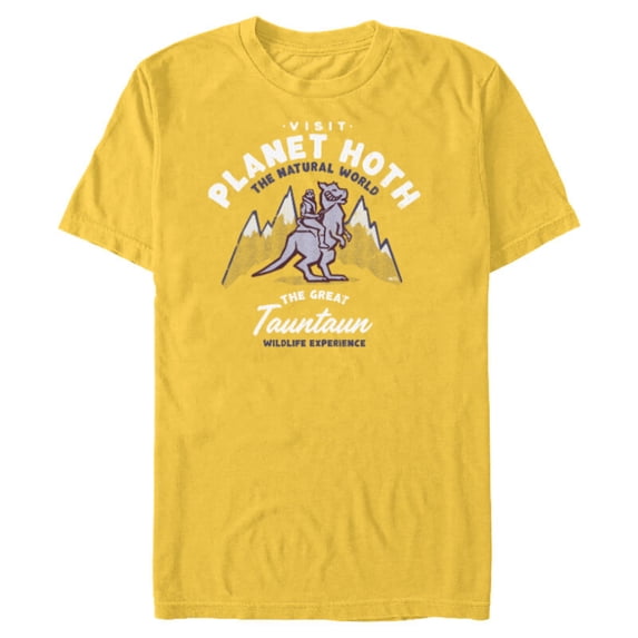 Star Wars Travel Vacation Planet Hoth Tauntaun Experience - Short Sleeve Blended T-Shirt for Adults - Customized-Yellow